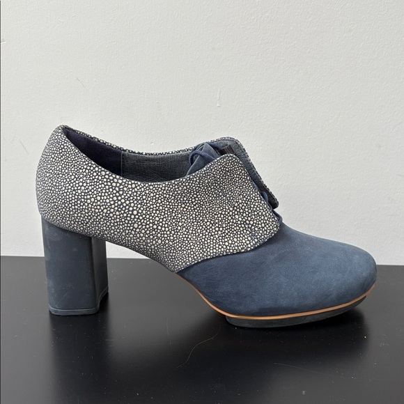 Camper Myriam platform Block heel nubuck suede leather blue white lace up US8.5 - Picture 4 of 13